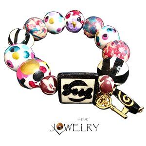 Artistic Chunky Adinkra Gye Nyame Charm Bracelet
